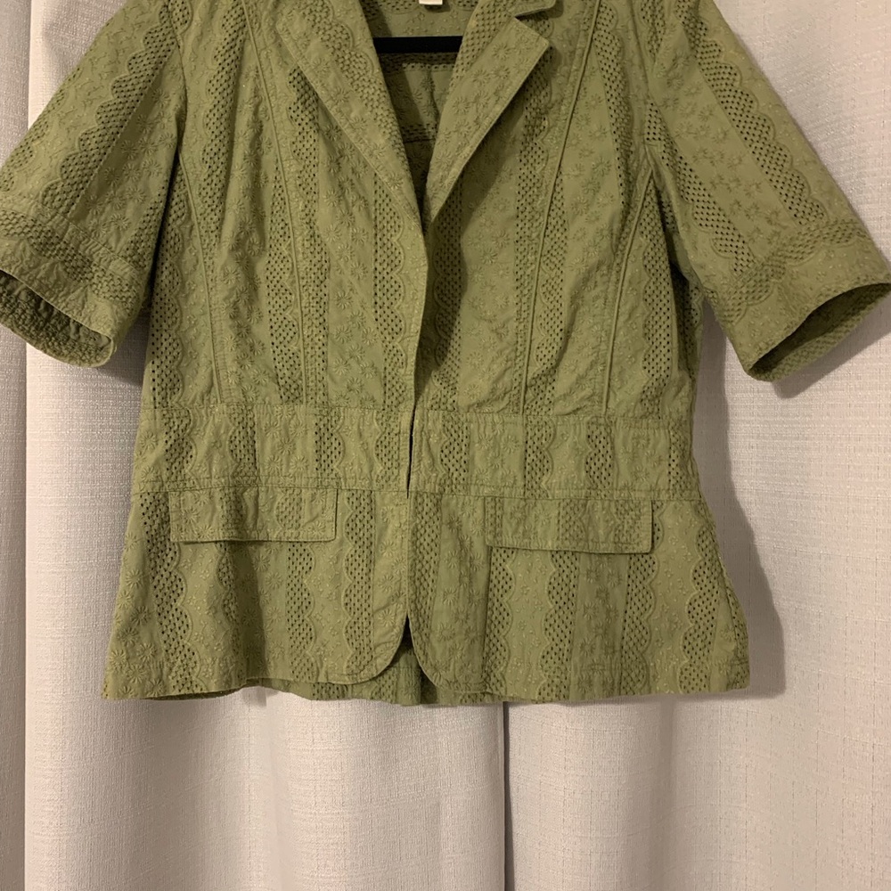 Coldwater Creek Green Blazer Lightweight Suit Jacket